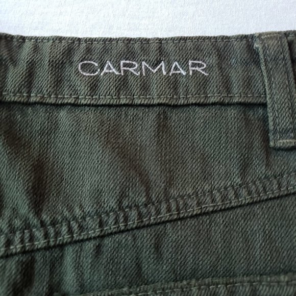 NWT jean skirt Carmar LF Olive Denim Distressed Skirt Short size 28 - Picture 4 of 7